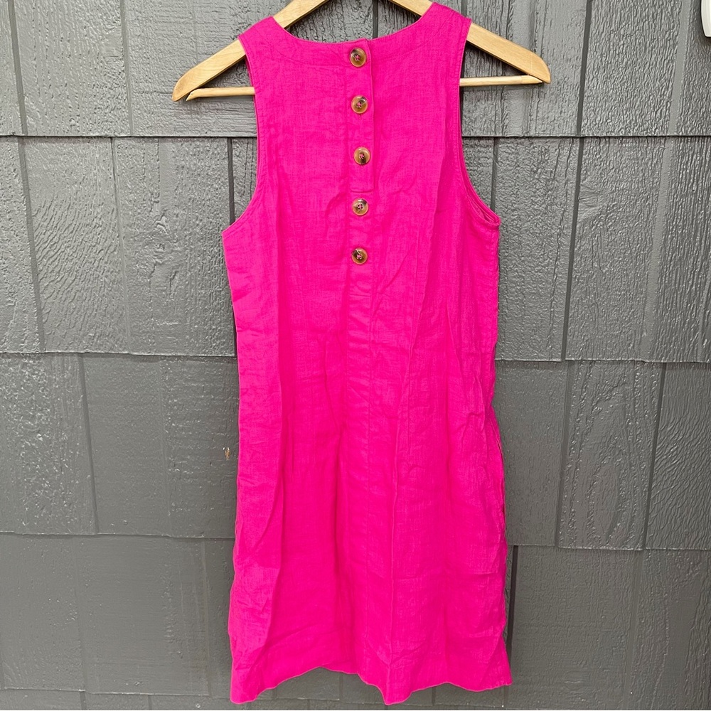J. Crew button back pink linen shift dress - Picture 8 of 14